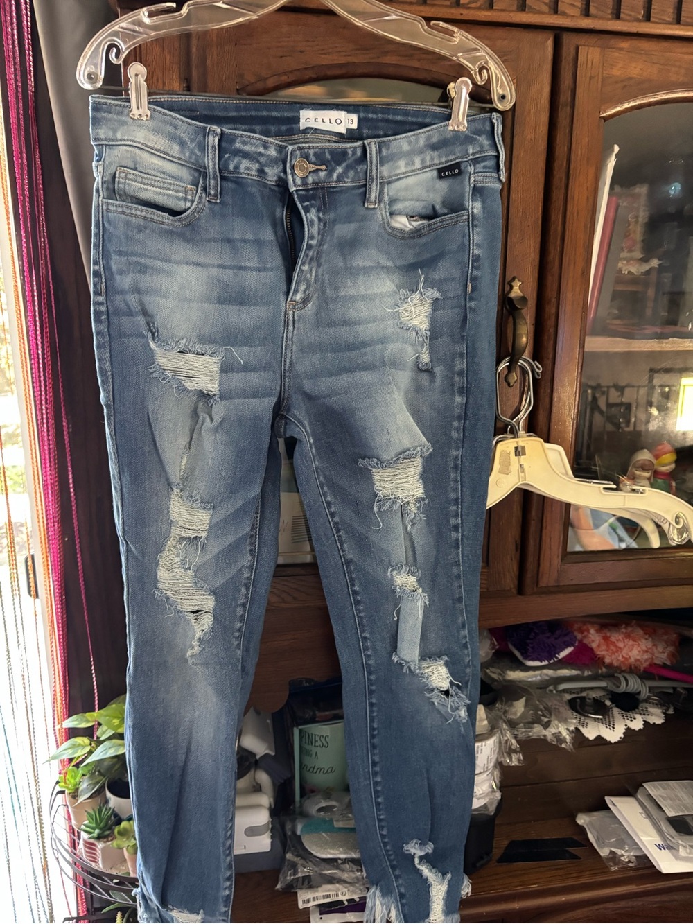 Cello Distressed Light Blue Skinny Jeans